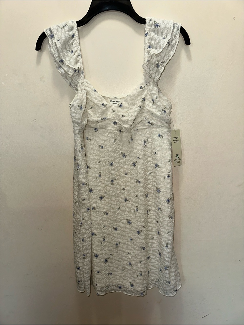 No Boundaries Double Ruffle Ruched Mini Dress, Women's sizes M, L, XL